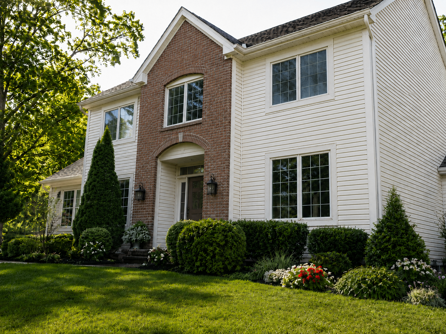 Clean, bright house siding after Fresh Windows soft washing in Northeast Ohio